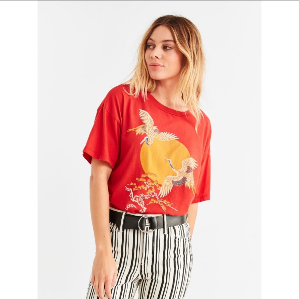 UO blood orange crane shirt